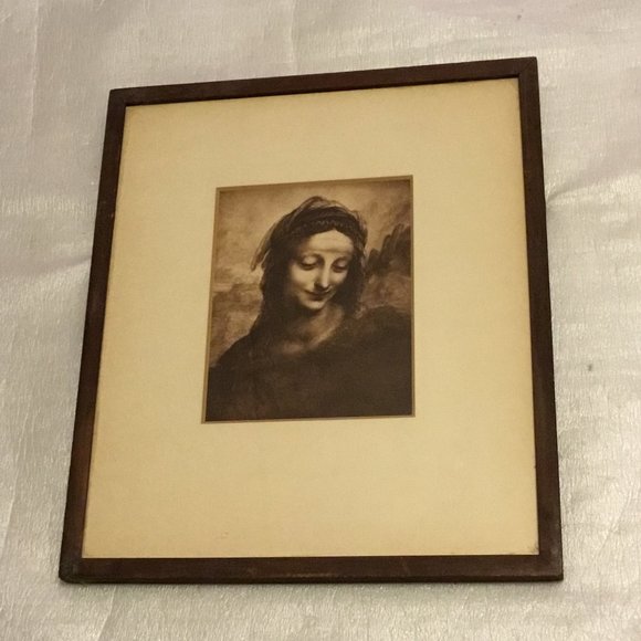 Antique Hel Braun & Cie framed print of Sainte Anne by Leonardo De Vinci - Picture 1 of 9